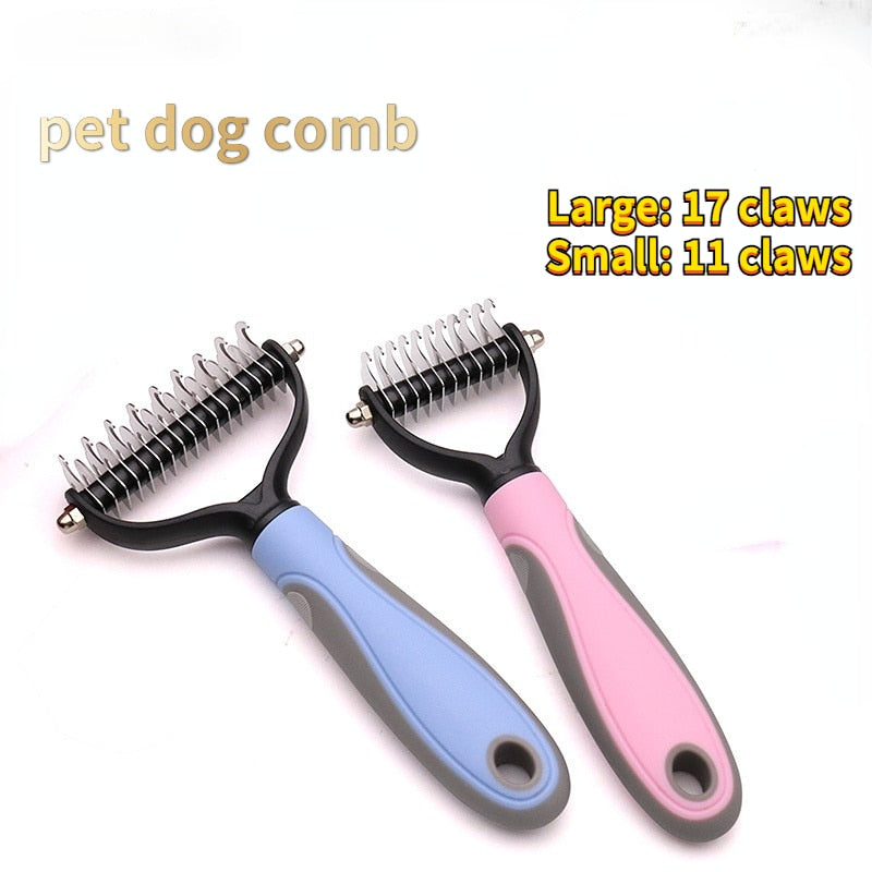 Pets Fur Knot Cutter Dog Grooming Shedding Tools Pet Cat Removal Comb Brush Double Sided Pet Products Comb for Cats